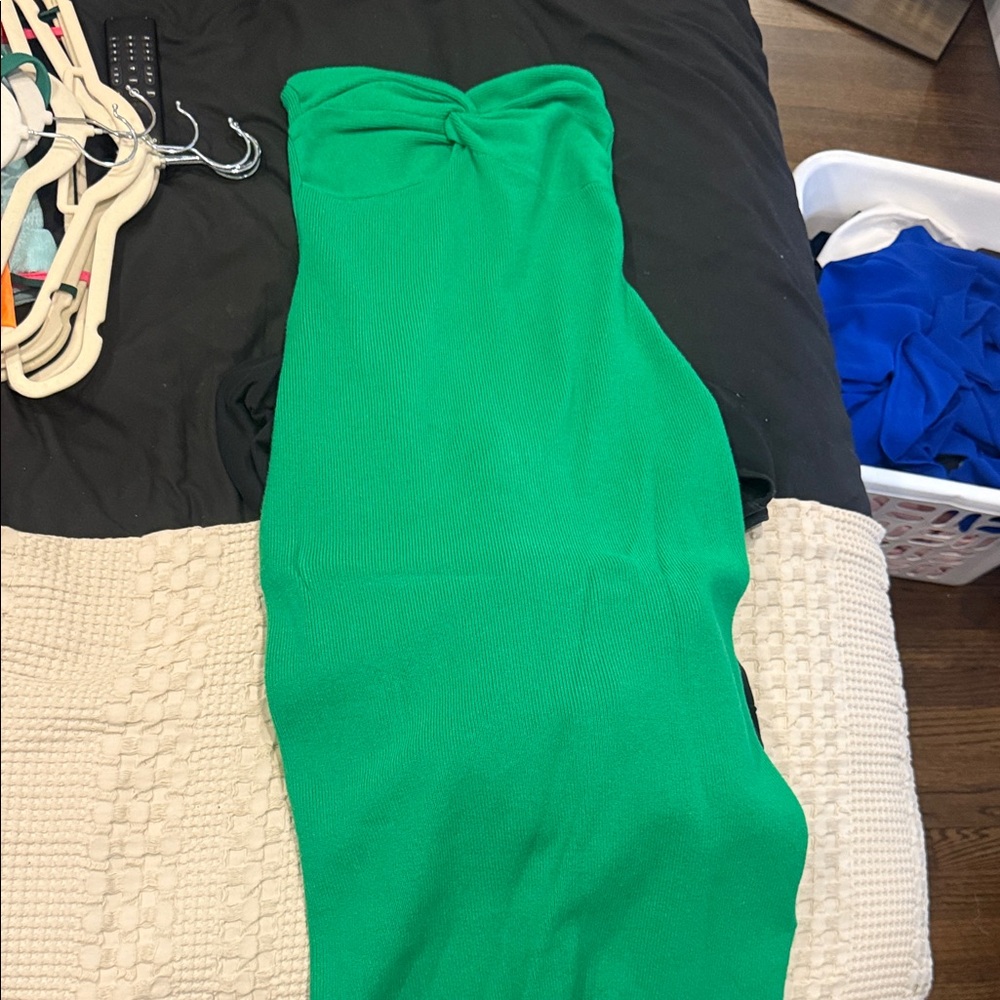Green Strapless Dress